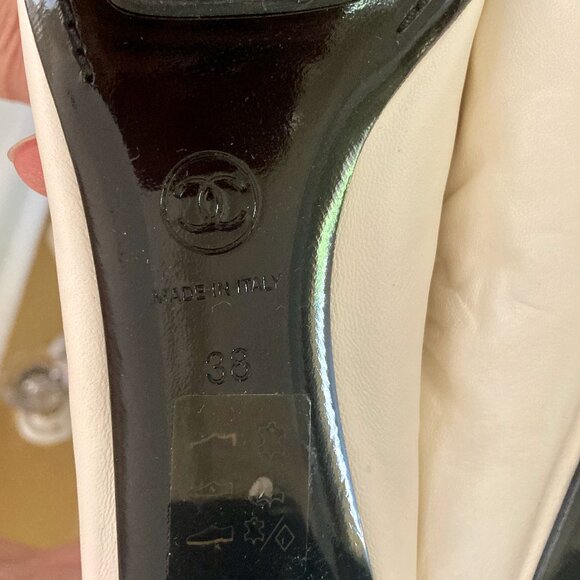 CHANEL fall 2006 runway thigh high boots stretch lambskin patent cap toe 38 - Picture 11 of 12